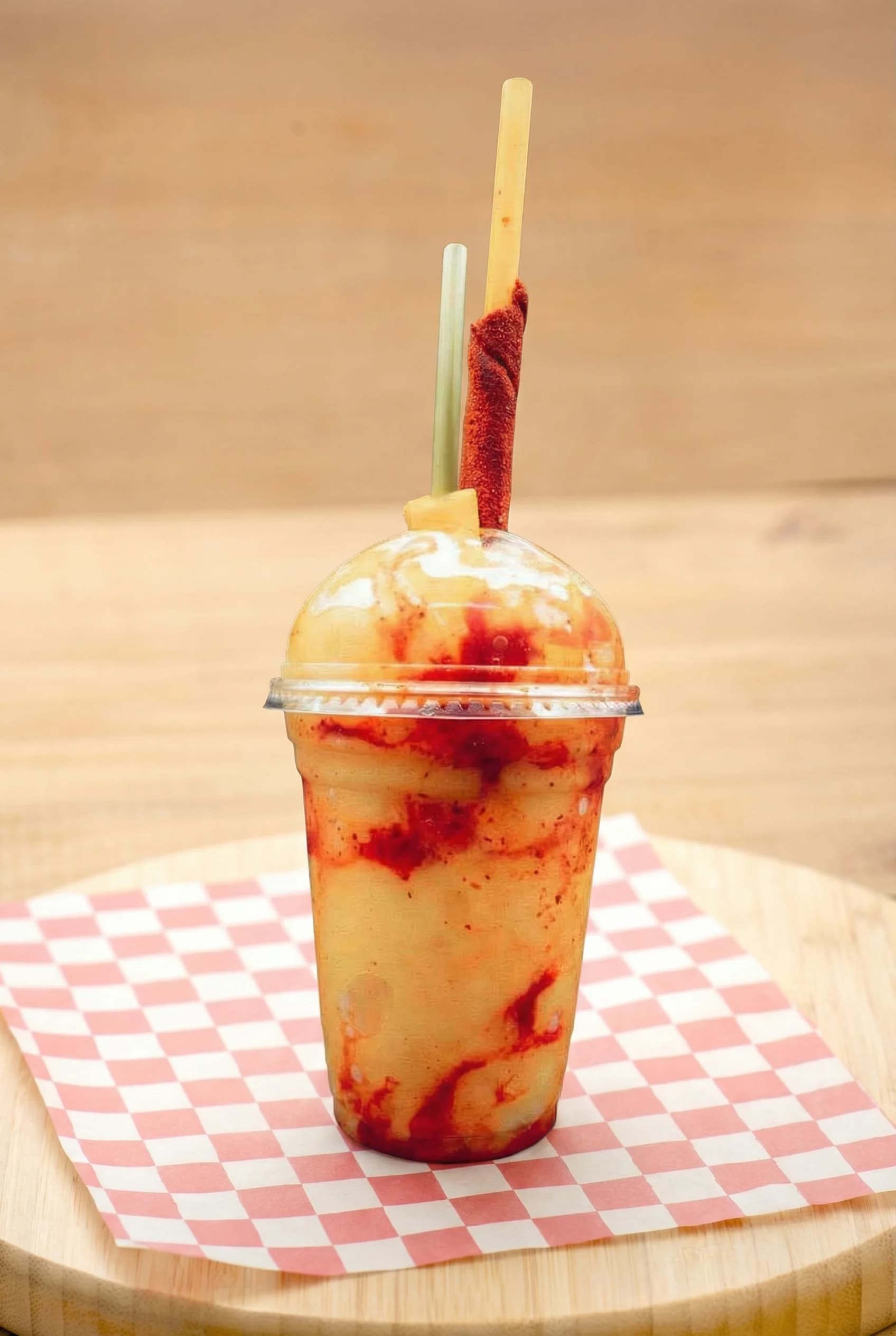 Mangonada with chamoy and tamarind candy